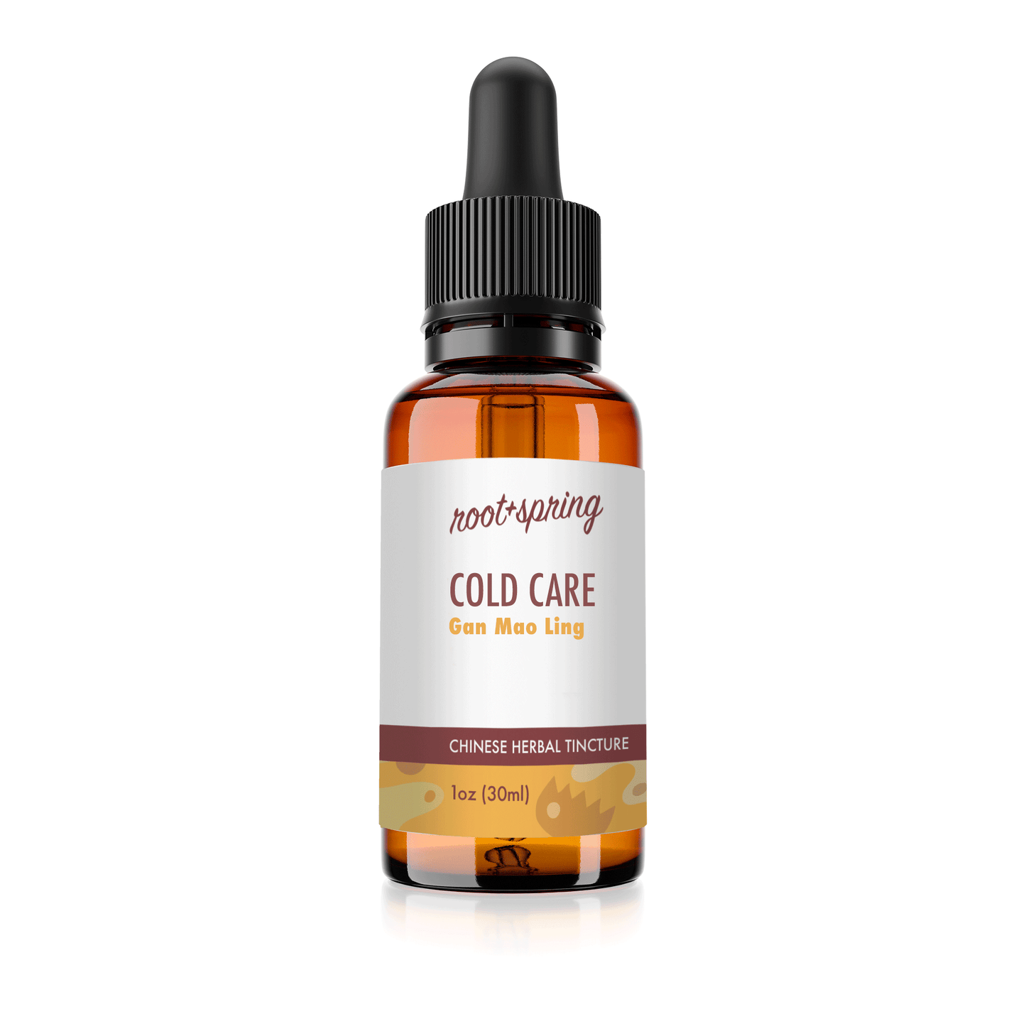 1 oz glass bottle of Cold Care, or Gan Mao Ling, herbal tincture by root + spring. 