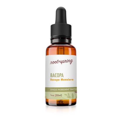 Bottle of Bacopa (Bacopa Monniera) - Herbal Tincture by root + spring