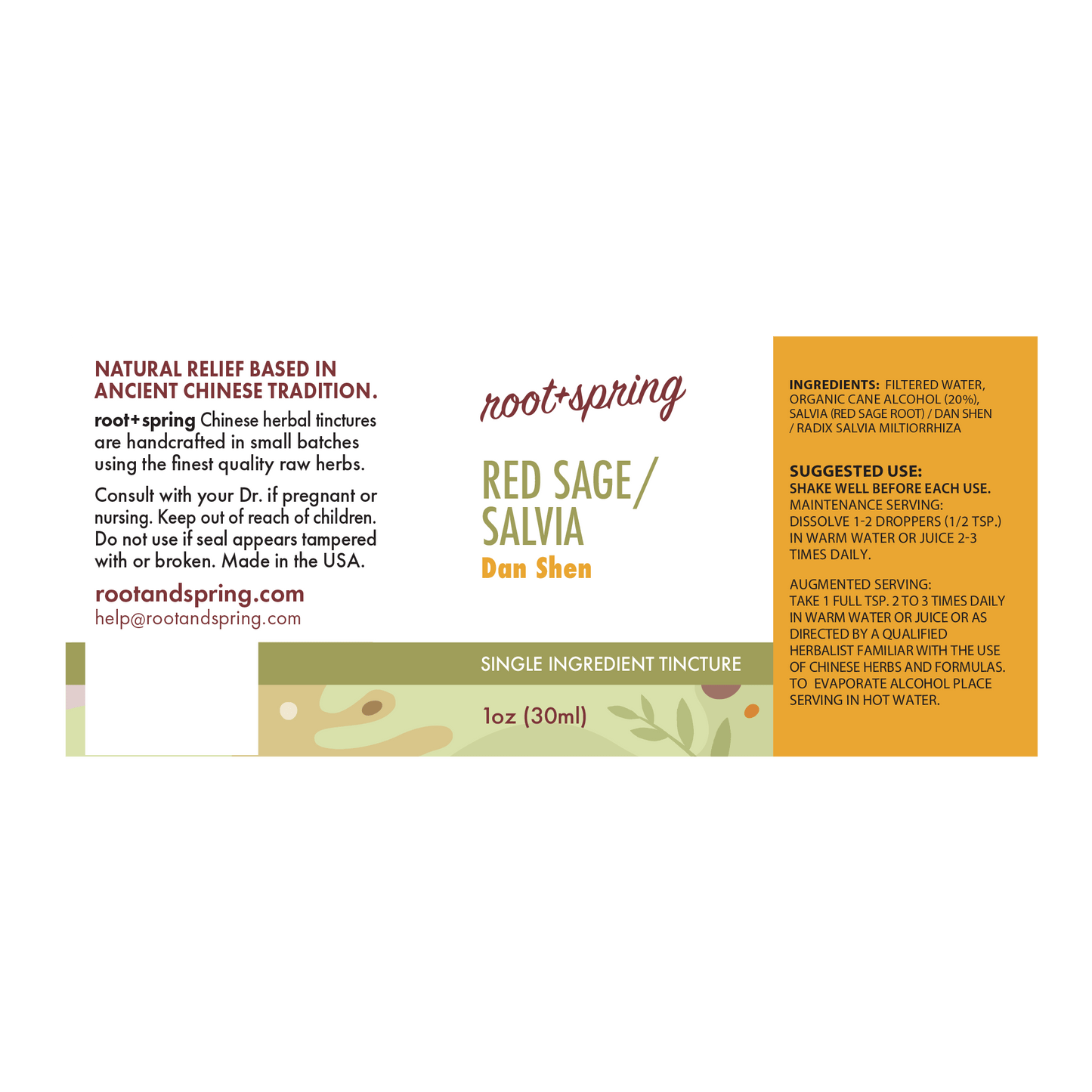 Red Sage/Salvia (Dan Shen Tang) - Herbal Tincture